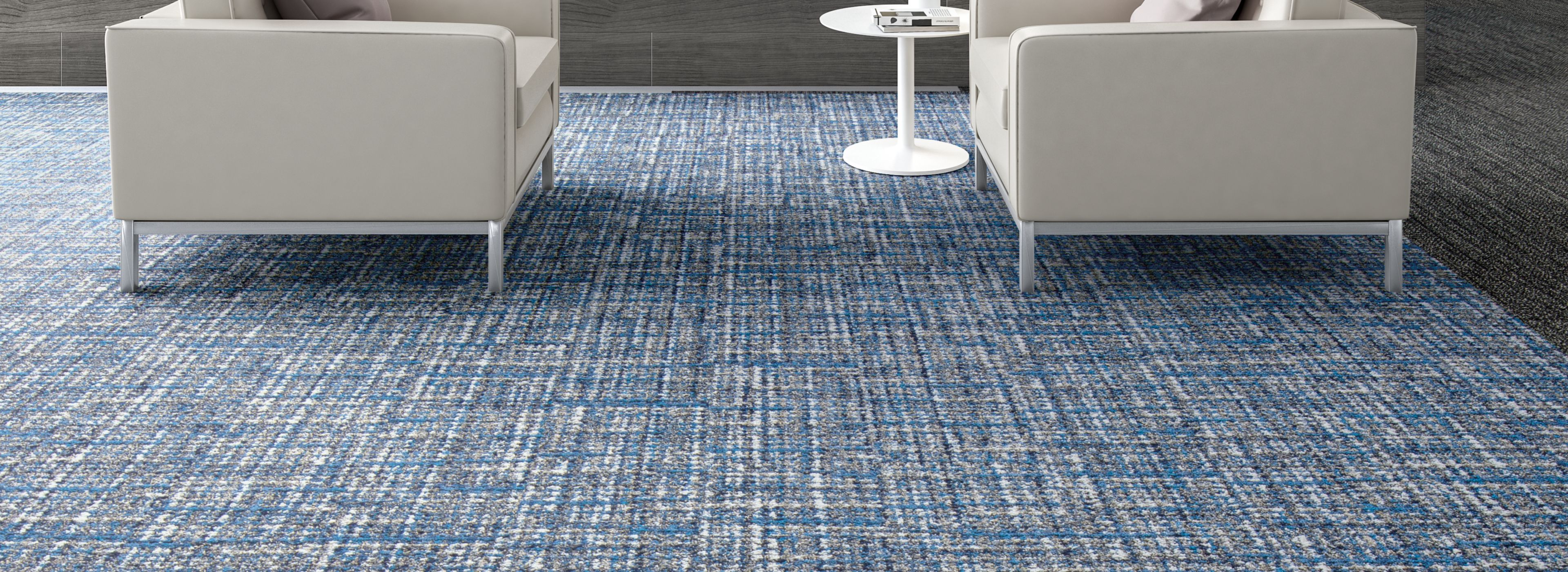 Interface WW895 plank carpet tile in lobby area with couches and side table  image number 1